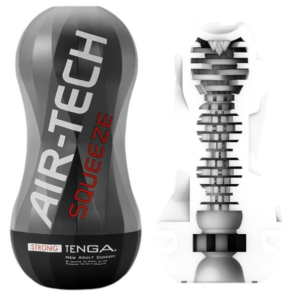 TENGA Air-Tech Squeeze Strong - мощен мастурбатор (черен)