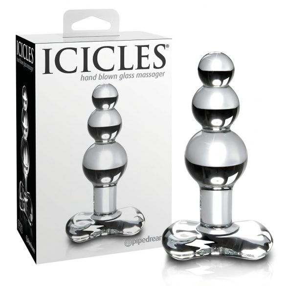 Icicles No. 47 - троен стъклен анален плъг (прозрачен)