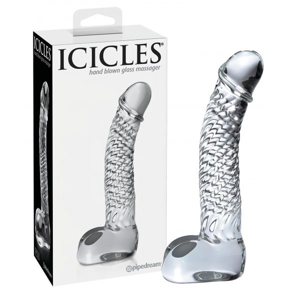 Icicles No. 61 - прозрачен скулптуриран стъклен дилдо