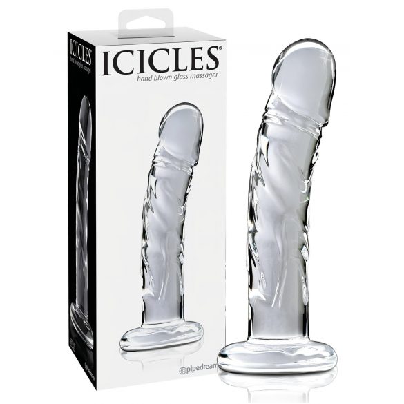 Icicles No. 62 - стъклено дилдо с форма на пенис (прозрачно)