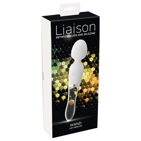 Liaison Wand - силиконово-стъкленo LED вибратор (прозрачен)