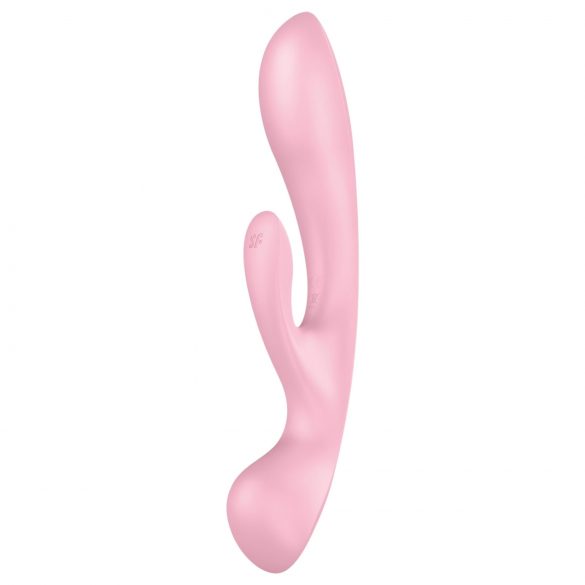 Satisfyer Triple Oh - акумулаторен вибратор с клиторен стимулатор (розов)