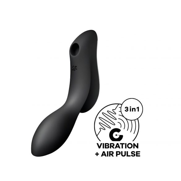 Satisfyer Curvy Trinity 2 - въздушен двоен вибратор 2в1 (черен)