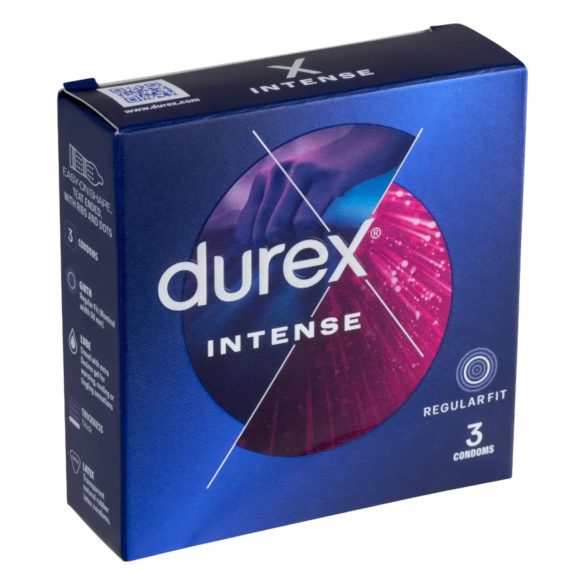 Durex Intense - оребрен и точковидно текстуриран, 3 бр.