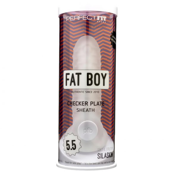 Fat Boy Checker Box - пенис ръкав (15см) - млечнобял