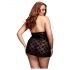 BACI Plus Size - Дантелен бебидол с яка, черен (XL-XXL)