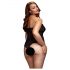 BACI Plus Size - полупрозрачно боди с презрамка през врата - черно (XL-XXL)