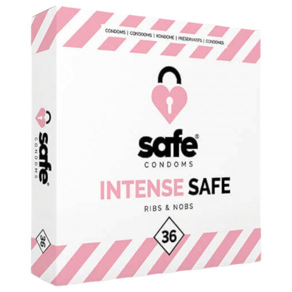 SAFE Intense Safe - Ребрист и точков презерватив (36 бр.)